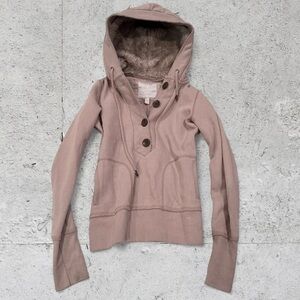 American Eagle Vintage Y2K Faux-Fur Hood-Lined Hoodie